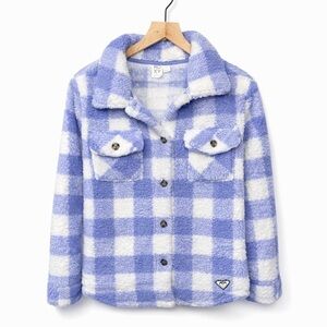 Roxy Girl Lavender and White Checkered Jacket